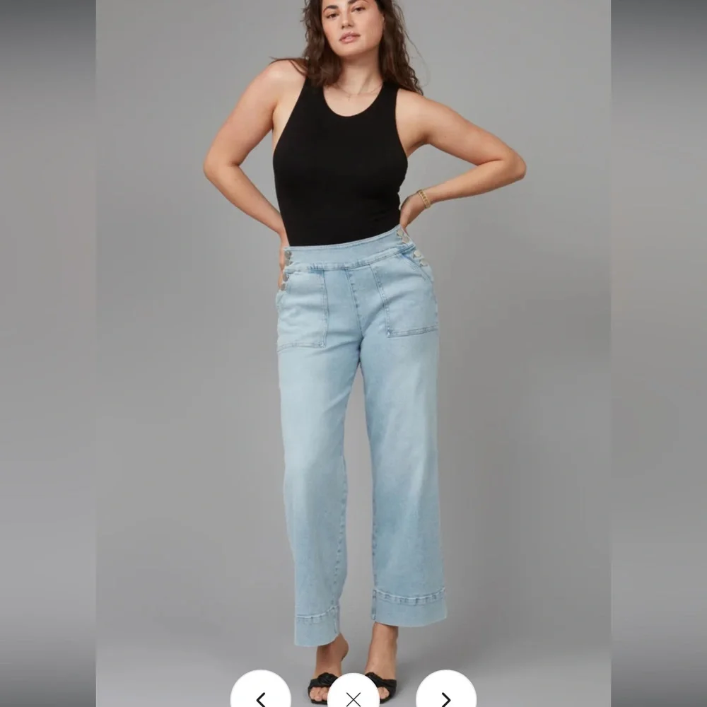 Lola Jeans Colette High Rise Wide Leg Jeans Light Blue 26 BNWT - Picture 1 of 13